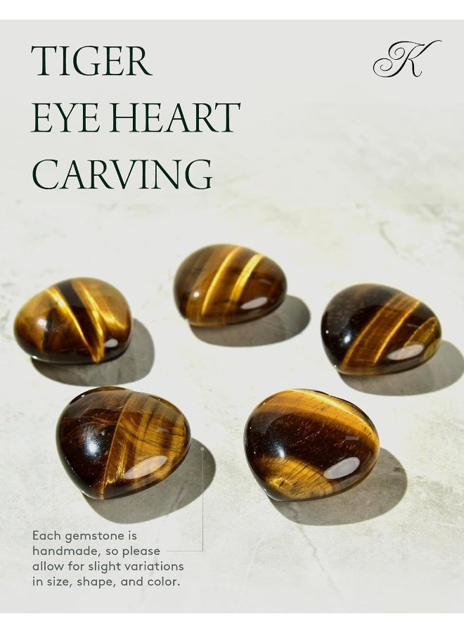 KALIFANO Tiger's Eye Heart - Worry Stone with Healing & Calming Effects - AAA Grade High Energy Crystal with Information Card - Reiki Carving Used for Protection (Family Owned) - Image 4